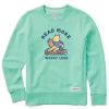 Women Life is Good Sweatshirts & Hoodies | Women'S Winnie Read More Worry Less Simply True Fleece Crew Spearmint Green