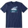 Men Life is Good Graphic Tees | Men'S Winter Hike Crusher Tee Darkest Blue