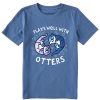 Kids Life is Good Graphic Tees | Kids Tie Dye Plays Well With Otters Crusher Tee Vintage Blue