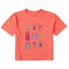 Women Life is Good Boxy Tees | Women'S Cool Bug Grid Boxy Crusher Tee Mango Orange