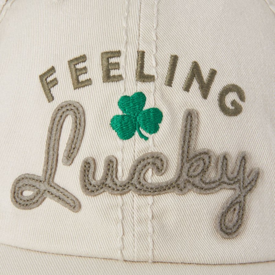 Men Life is Good Hats | Feeling Lucky Today Sunwashed Chill Cap Bone