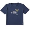 Women Life is Good Boxy Tees | Women'S I Like It Dirty Martini Boxy Crusher Tee Darkest Blue