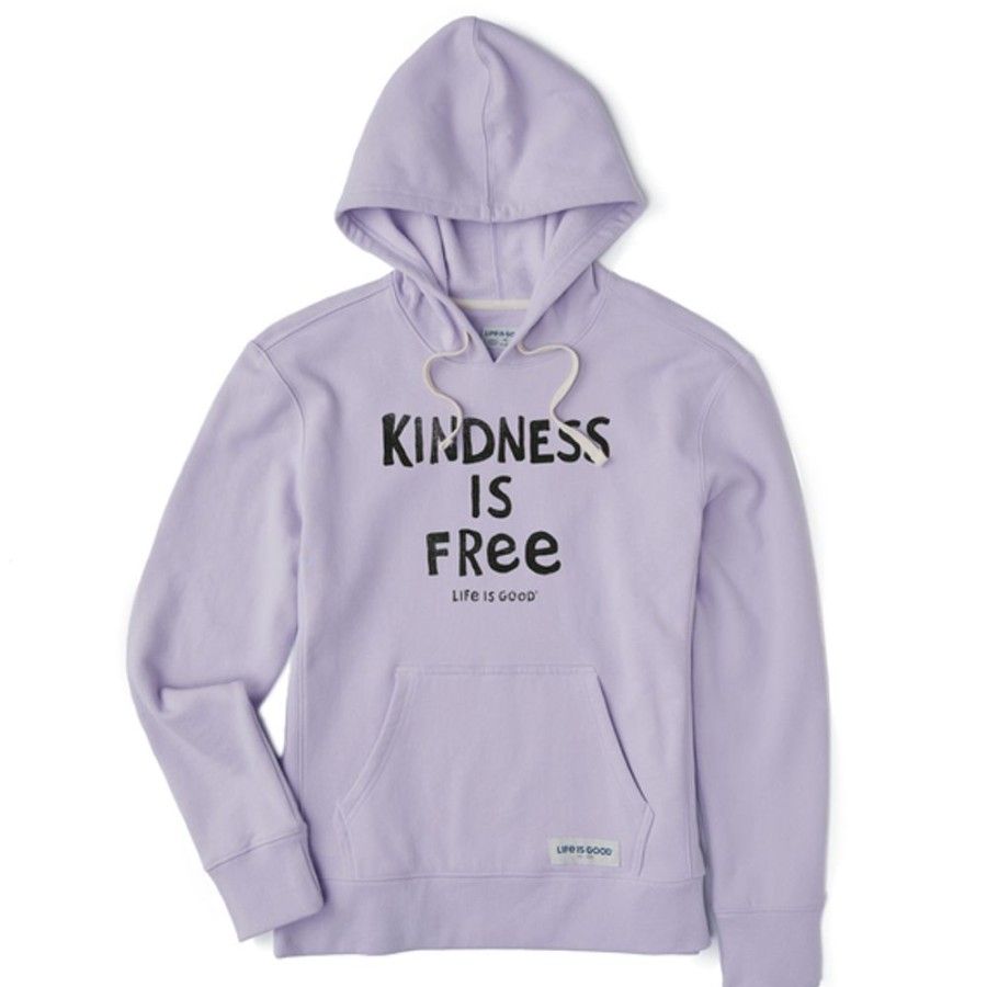 Women Life is Good Sweatshirts & Hoodies | Women'S Kindness Is Free Simply True Fleece Hoodie Lilac Purple