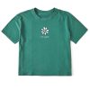 Women Life is Good Graphic Tees | Women'S Lig Daisy Boxy Crusher Tee Spruce Green