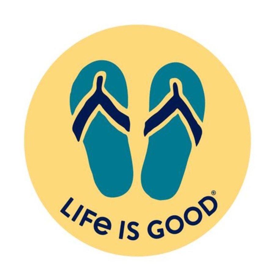 Home Life is Good Stickers & Magnets | Flip Flops 4" Circle Sticker Miscellaneous