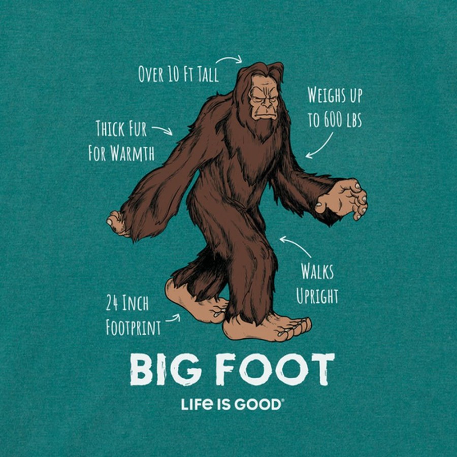 Kids Life is Good Graphic Tees | Kids Big Foot Facts Crusher Tee Spruce Green