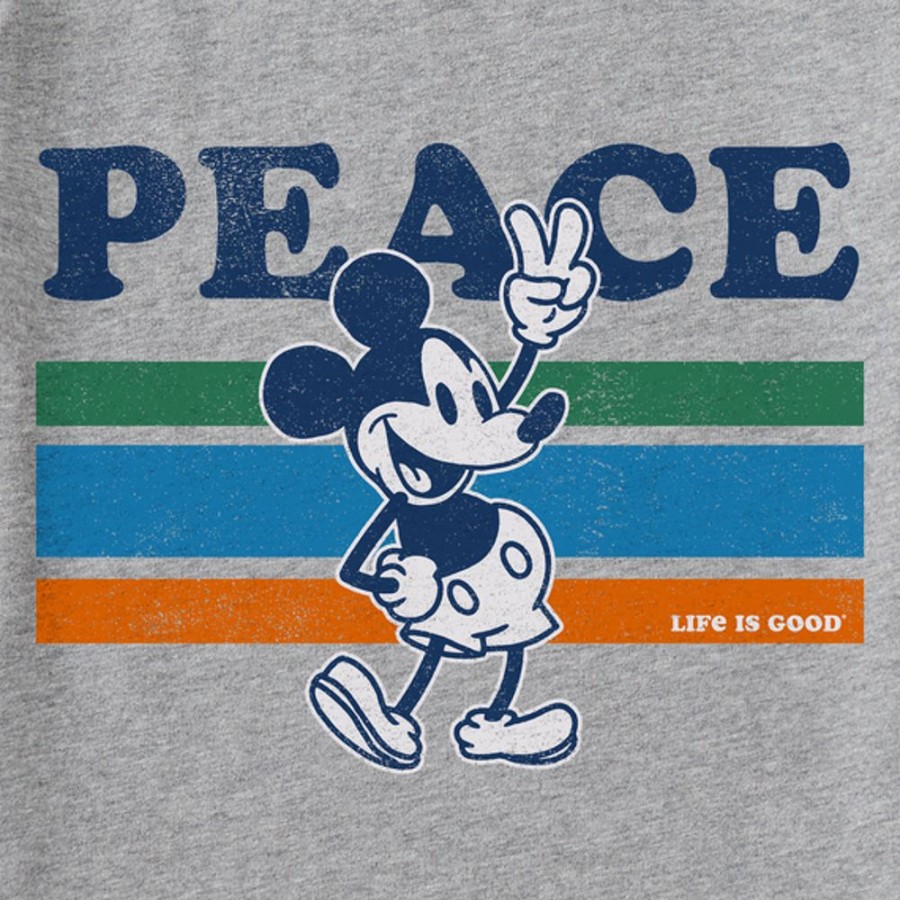 Kids Life is Good Graphic Tees | Kids Clean Peace Willie Stripes Crusher Tee Heather Gray