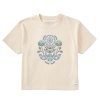 Women Life is Good Boxy Tees | Women'S Nordic Mirror Natural Beauty Boxy Crusher Tee Putty White