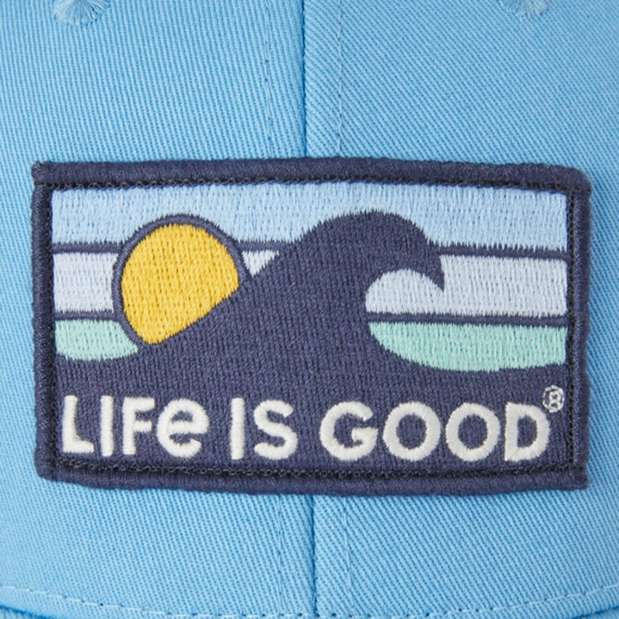 Women Life is Good Hats | Lig Wave Hard Mesh Back Cap Cool Blue