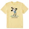 Men Life is Good Graphic Tees | Men'S Clean Steamboat Willie Golf Short Sleeve Tee Sandy Yellow