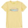 Women Life is Good Graphic Tees | Women'S Fineline Secret Spot Crusher Tee Sandy Yellow