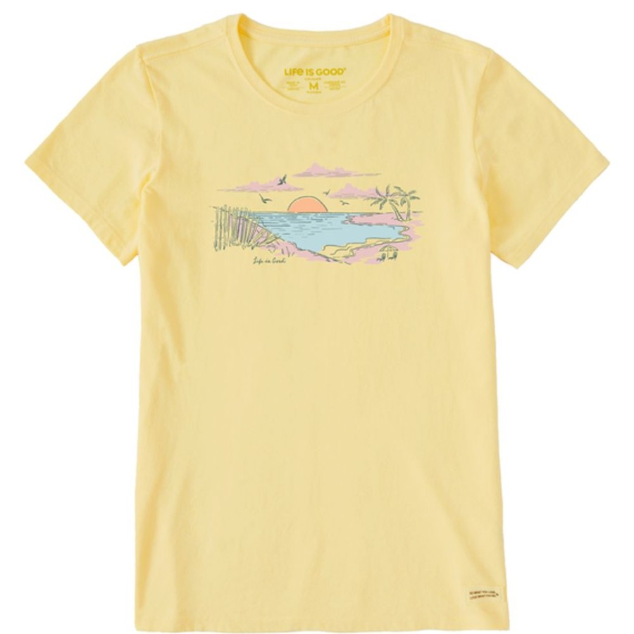 Women Life is Good Graphic Tees | Women'S Fineline Secret Spot Crusher Tee Sandy Yellow