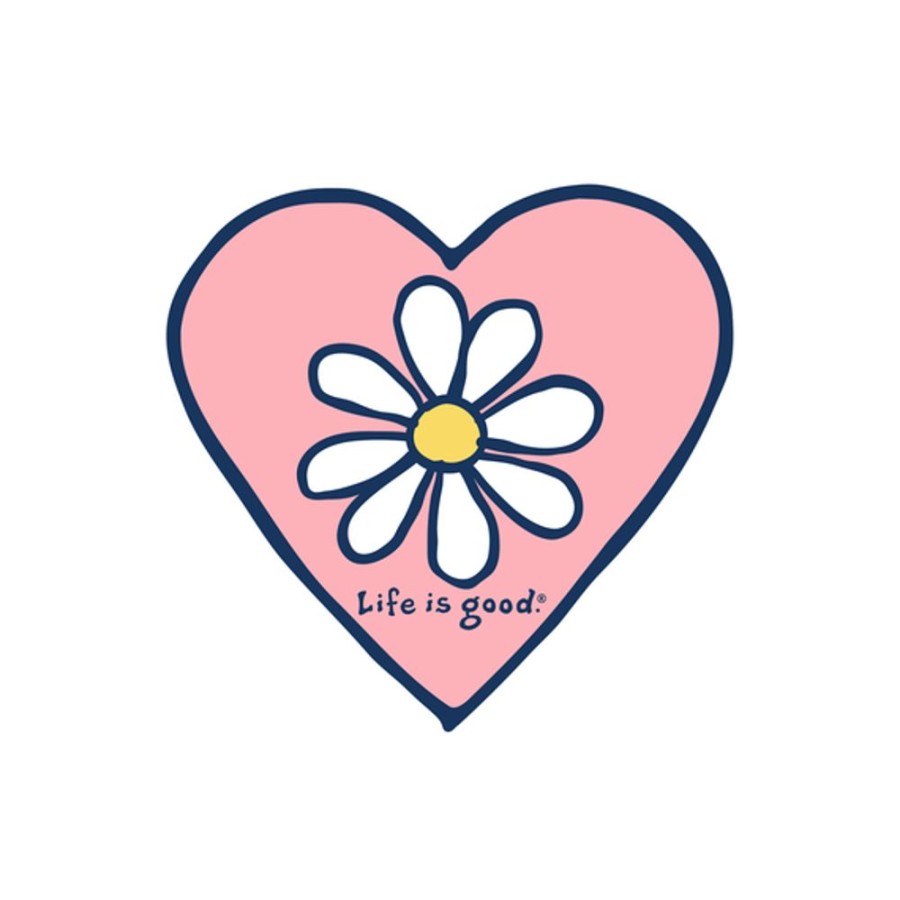 Home Life is Good Stickers & Magnets | Simple Daisy Heart Small Die Cut Sticker Darkest Blue