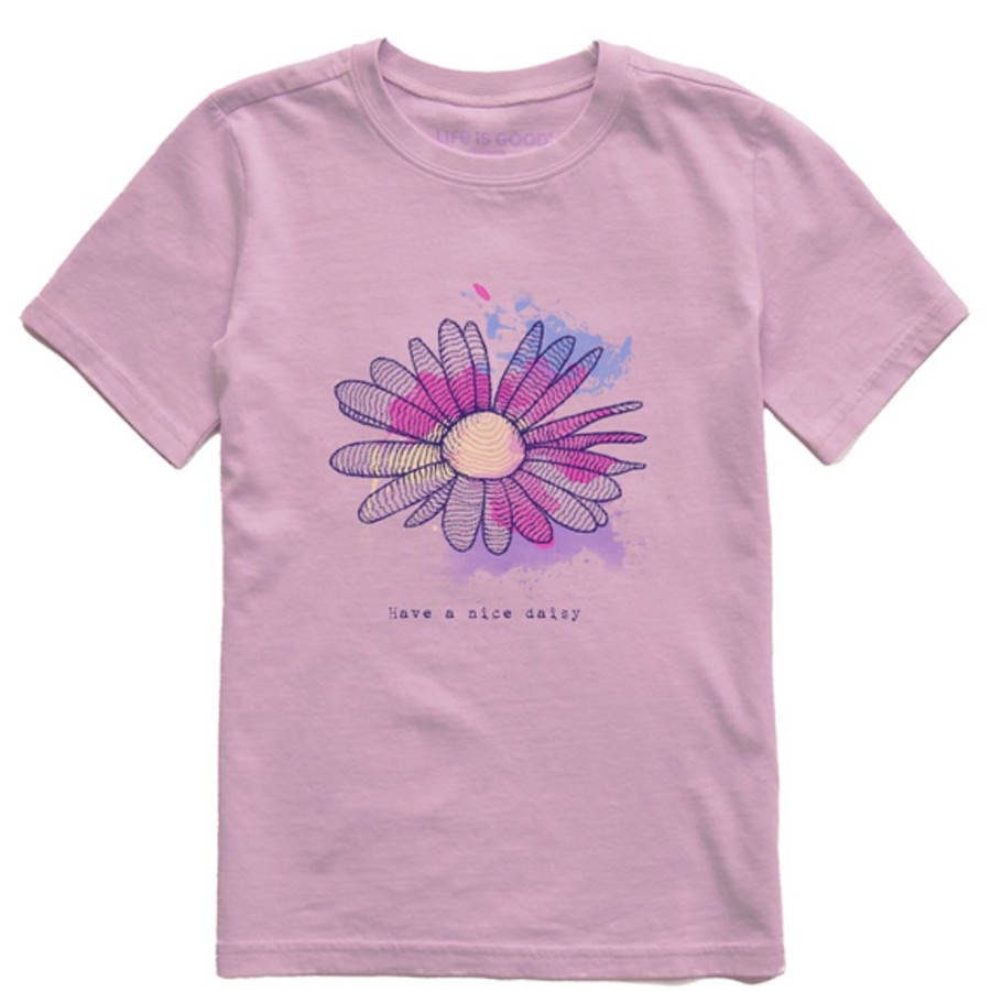 Kids Life is Good Graphic Tees | Kids Fineline Have A Nice Daisy Crusher Tee Violet Purple