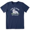 Kids Life is Good Graphic Tees | Kids Not Baaad Baby Goat Crusher Tee Darkest Blue