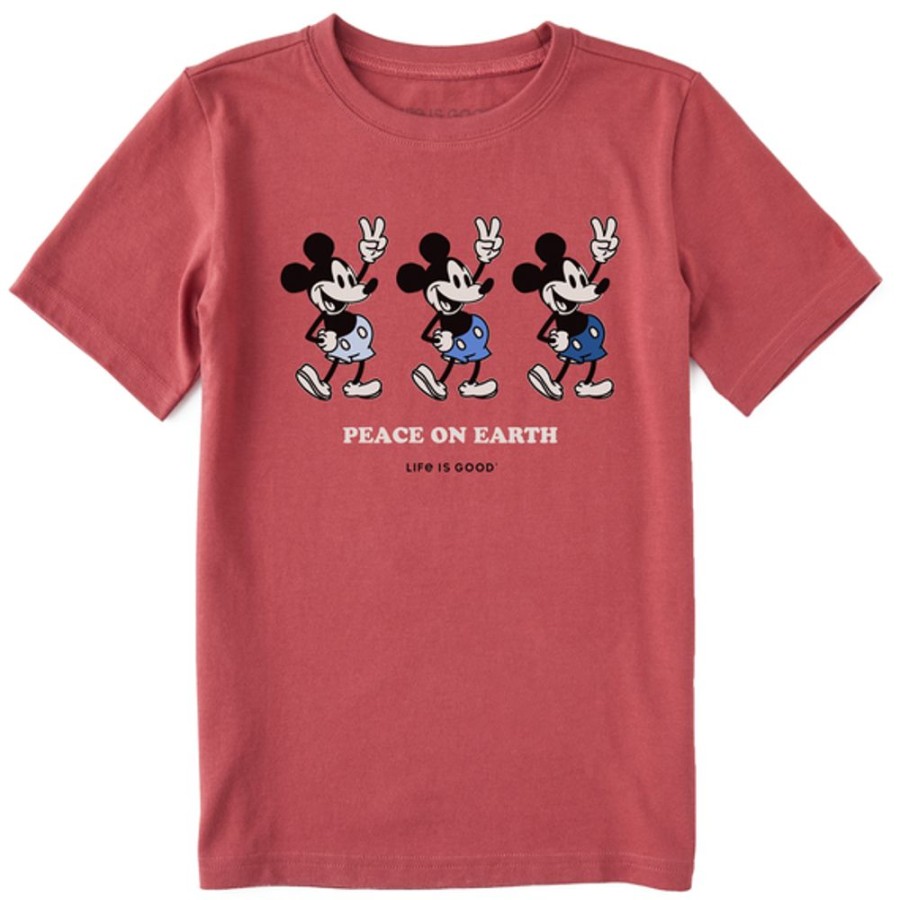 Kids Life is Good Graphic Tees | Kids Clean Peace On Earth Willie'S Crusher Tee Faded Red