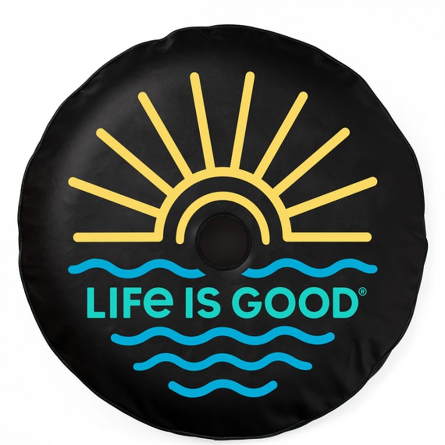 Home Life is Good Tire Covers | Sun & Sea 32" Rearview Camera Tire Cover Jet Black