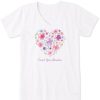 Women Life is Good Graphic Tees | Women'S Count Your Blossoms Heart Crusher Vee Cloud White