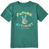 Kids Life is Good Graphic Tees | Kids Future Optimist Crusher Tee Spruce Green