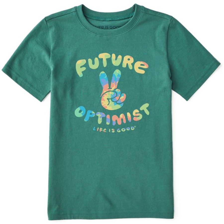 Kids Life is Good Graphic Tees | Kids Future Optimist Crusher Tee Spruce Green