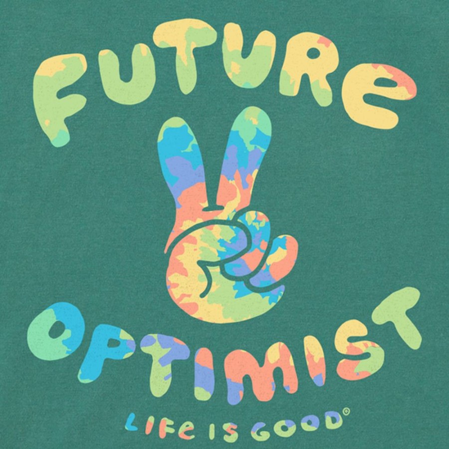 Kids Life is Good Graphic Tees | Kids Future Optimist Crusher Tee Spruce Green