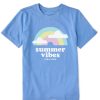 Kids Life is Good Graphic Tees | Kids Clean Summer Vibes Rainbow Crusher Tee Cornflower Blue