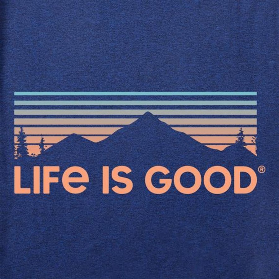 Men Life is Good Graphic Tees | Men'S Scenic Mountain Vista Active Tee Darkest Blue