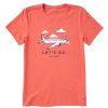 Women Life is Good Graphic Tees | Women'S Let'S Go Daisy Plane Short Sleeve Tee Mango Orange