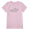 Women Life is Good Graphic Tees | Women'S Dreamy Three Birds Crusher Tee Seashell Pink