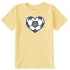 Kids Life is Good Graphic Tees | Kids Soccer Heart Crusher Tee Sandy Yellow