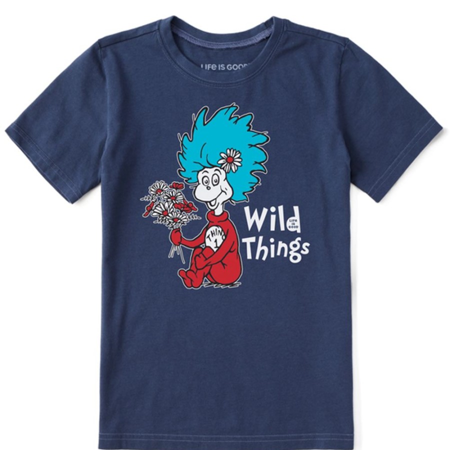 Kids Life is Good Graphic Tees | Kids Cat In The Hat Wild Things Crusher Tee Darkest Blue