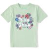 Kids Life is Good Graphic Tees | Kids Hippy Wild Child Crusher Tee Sage Green