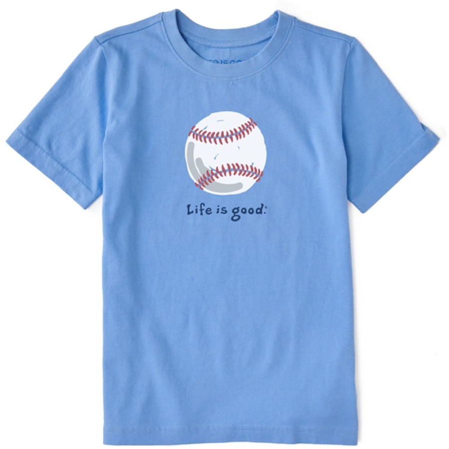 Kids Life is Good Graphic Tees | Kids Baseball Crusher Tee Cornflower Blue