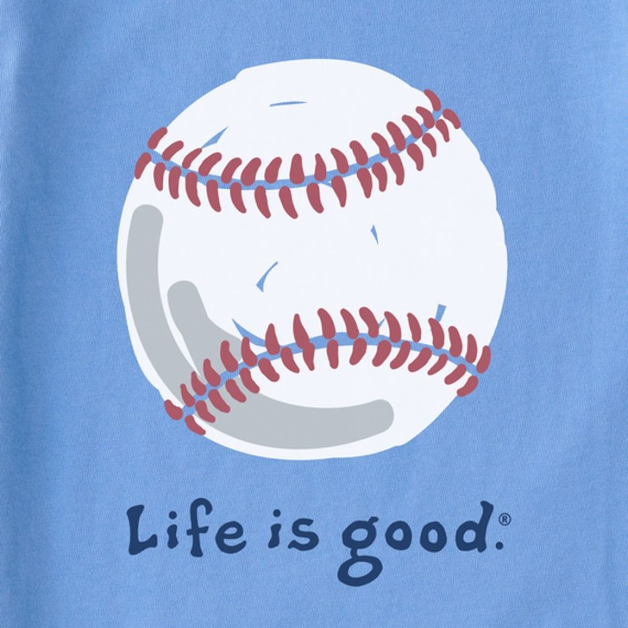 Kids Life is Good Graphic Tees | Kids Baseball Crusher Tee Cornflower Blue