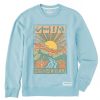 Men Life is Good Sweatshirts & Hoodies | Men'S Zion National Park Psychedelic Scene Simply True Fleece Crew Beach Blue