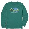 Men Life is Good Graphic Tees | Men'S Vintage Good Day Hike Snowy Vista Long Sleeve Crusher Tee Spruce Green