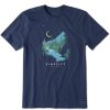 Men Life is Good Graphic Tees | Men'S Riverside Campfire Simplify Short Sleeve Tee Darkest Blue