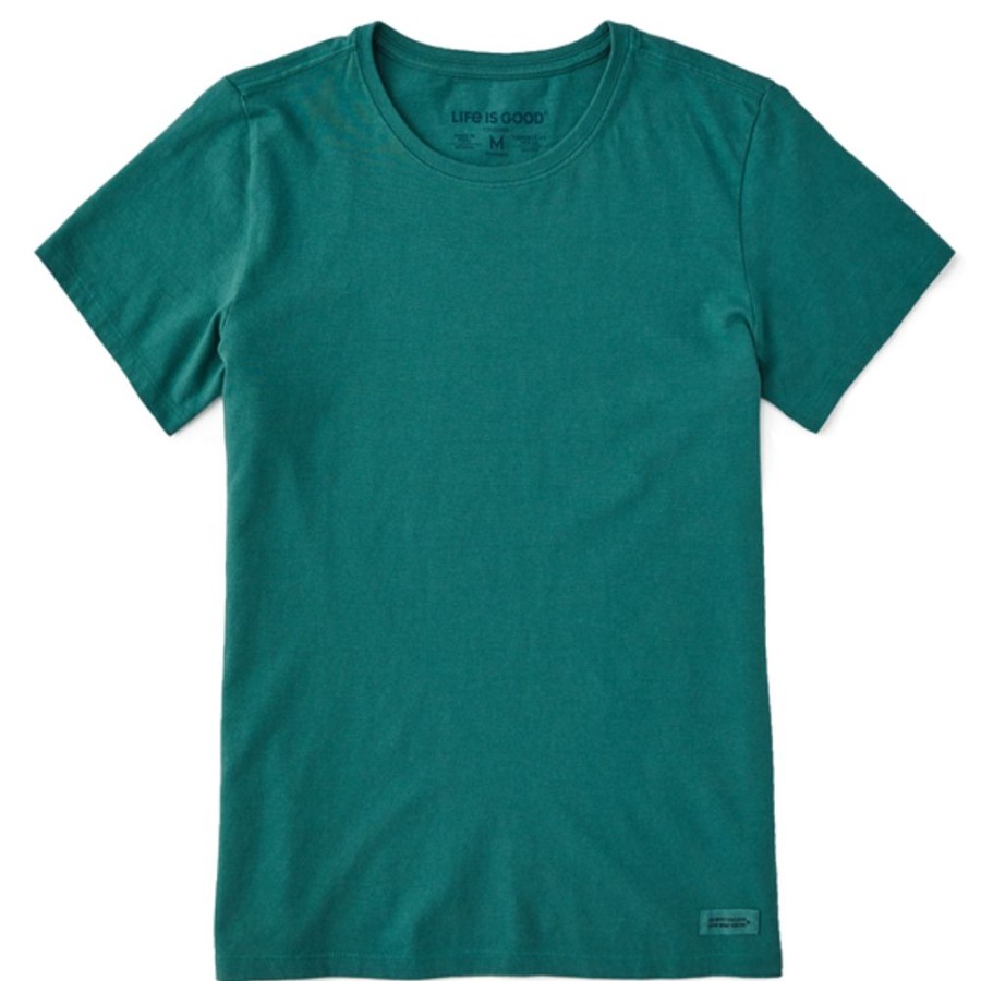 Women Life is Good Solid Tees | Women'S Solid Short Sleeve Tee Spruce Green