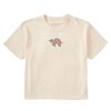 Women Life is Good Boxy Tees | Women'S Naive Smiley Turtle Boxy Crusher Tee Putty White