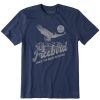 Men Life is Good Graphic Tees | Men'S Bald Eagle Freebird Short Sleeve Tee Darkest Blue