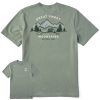 Men Life is Good Graphic Tees | Men'S Vintage Smoky Mountains Vista Short Sleeve Tee Moss Green