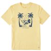 Men Life is Good Graphic Tees | Men'S Clean Steamboat Willie Hammock Jammin Short Sleeve Tee Sandy Yellow