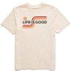 Men Life is Good Graphic Tees | Men'S Groovy Sunny Stripes Crusher Tee Putty White