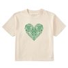 Women Life is Good Graphic Tees | Women'S Celtic Clover Heart Boxy Crusher Tee Putty White