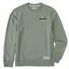 Men Life is Good Sweatshirts & Hoodies | Men'S Evergreen Silhouette Simply True Fleece Crew Moss Green