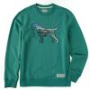 Men Life is Good Sweatshirts & Hoodies | Men'S Macro Micro Dogscape Simply True Fleece Crew Spruce Green