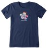 Women Life is Good Graphic Tees | Women'S Tie Dye Hibiscus Crusher-Lite Tee Darkest Blue