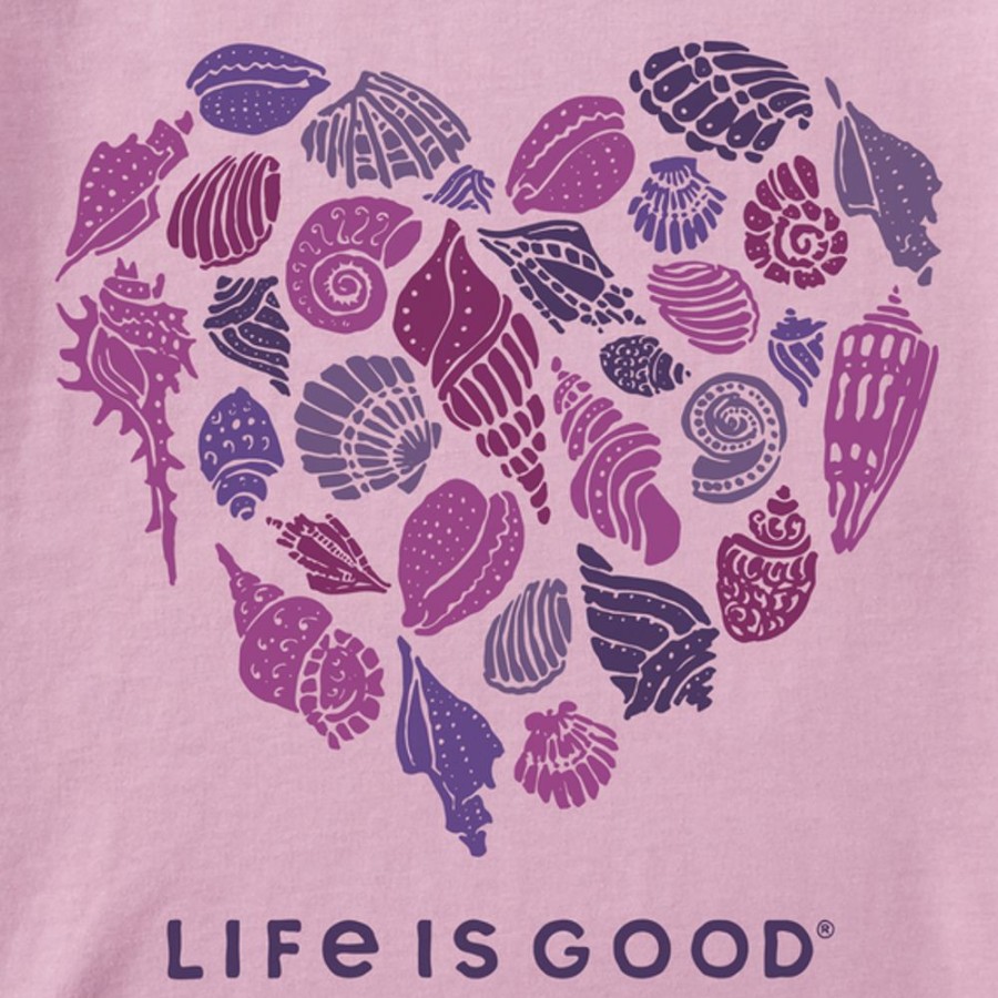 Women Life is Good Graphic Tees | Women'S Heart Of Shells Crusher Tee Violet Purple