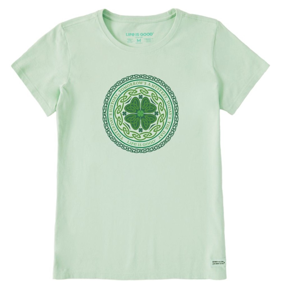 Women Life is Good Graphic Tees | Women'S Celtic Mandala Crusher Tee Sage Green