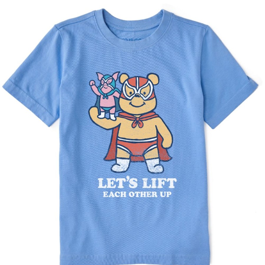 Kids Life is Good Graphic Tees | Kids Vintage Lift Each Other Up Winnie & P Crusher Tee Cornflower Blue